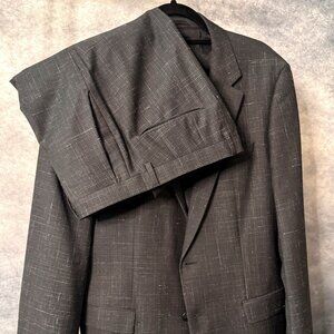 HUGO by Hugo Boss Charcoal Textured Suit 42L Slim Fit – 34x34